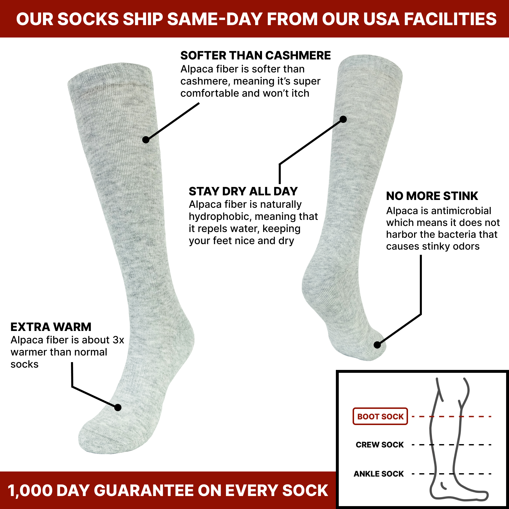 Apaca Compression Socks Men's Alpaca Socks – WillowAce